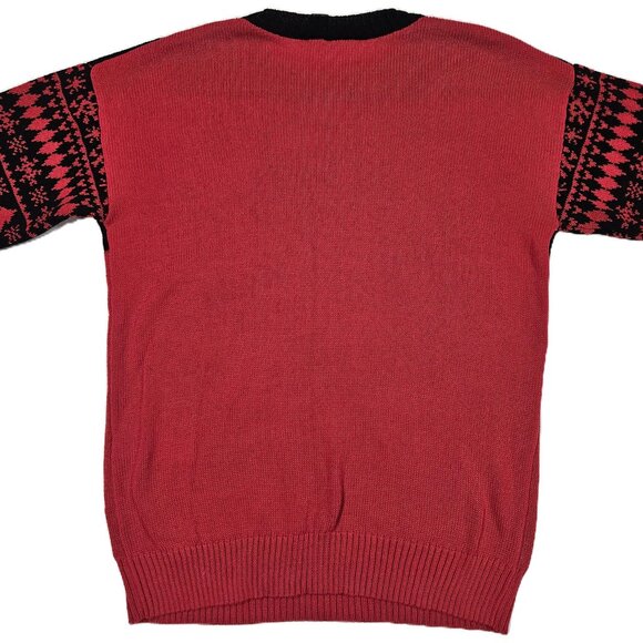 Forever 21 x Disney Mickey Mouse Christmas Fair Isle Sweater Red Black M NWT - Picture 3 of 6